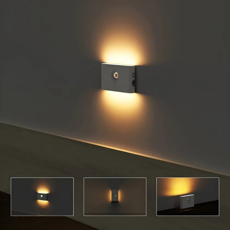 BrightGuard – LED væglampe med bevægelsessensor og 360° dobbeltsidet justerbar glød