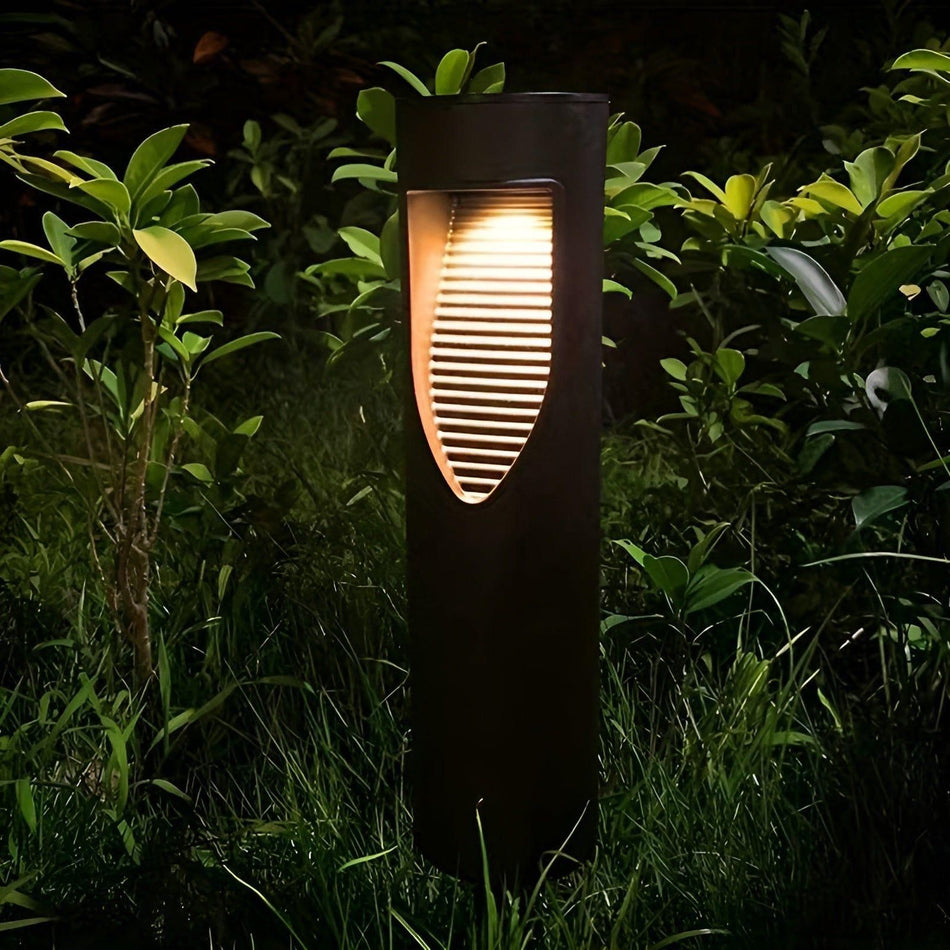 GlowAperture – Solcelledrevet cylinderlampe med vandtæt design til elegant udendørs stemning