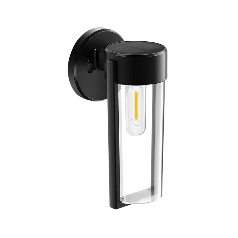 GlowNest - Solcelledrevet Udendørs Væglampe med Moderne Design