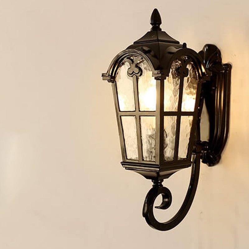 LanternGlow – Retro udendørs væglampe med glasplader