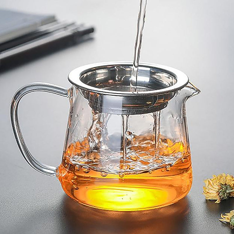 TeaGlow – Glas Tekande med Håndtag og Si Låg