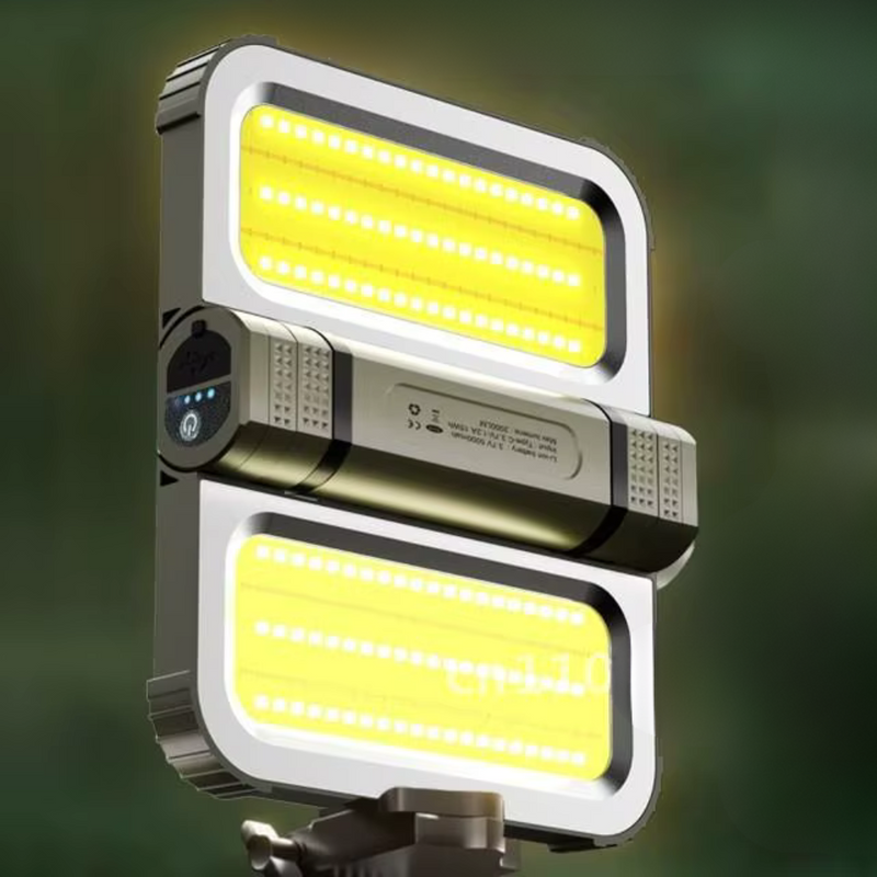 LumiPro – LED Campinglampe med 2000 Lumen Projektør og Dobbel Opladning