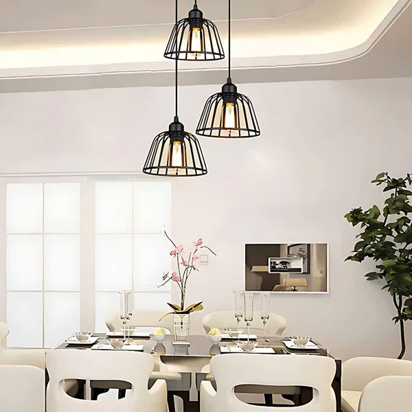 IronCage - Vintage inspireret sort LED lysekrone