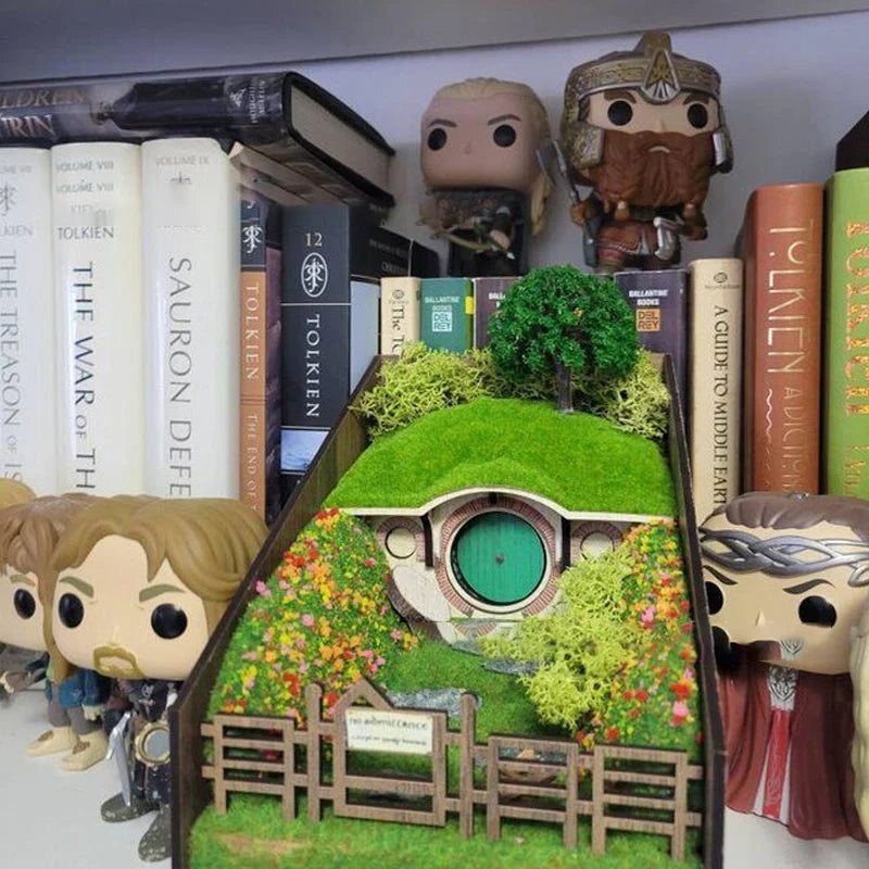 BookCharm – Håndlavede dekorative bogstøtter med mikrolandskabsdesign til bogreoldekoration