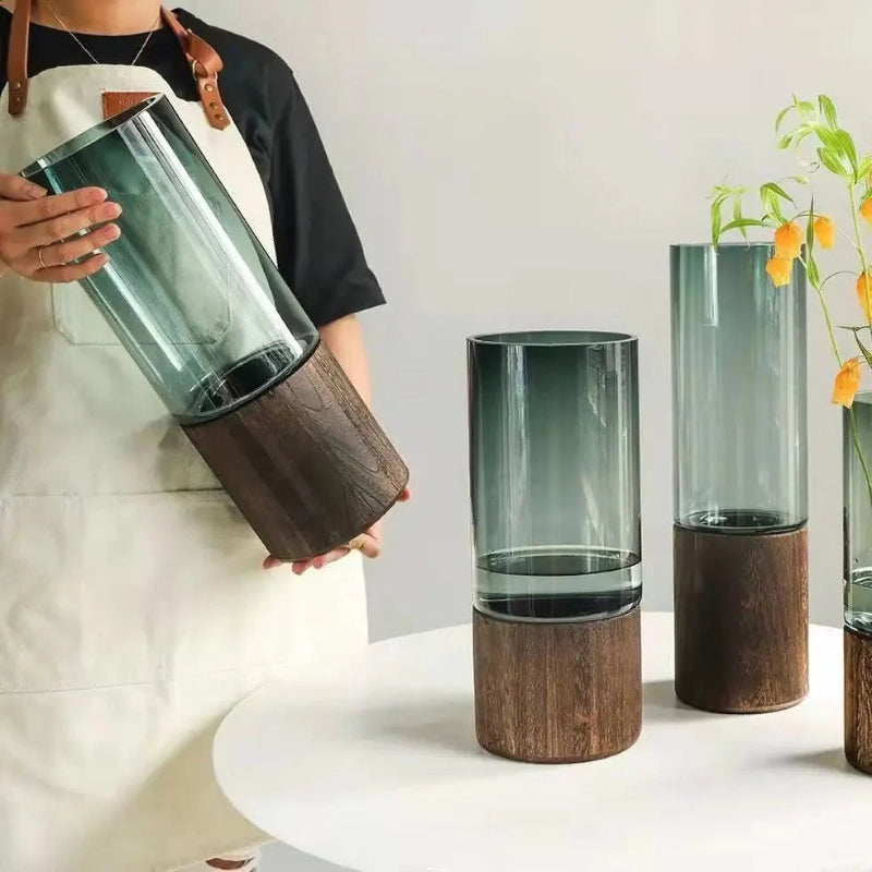 EcoForm – Hydroponisk vase i træ og glas med moderne hjemmedesign