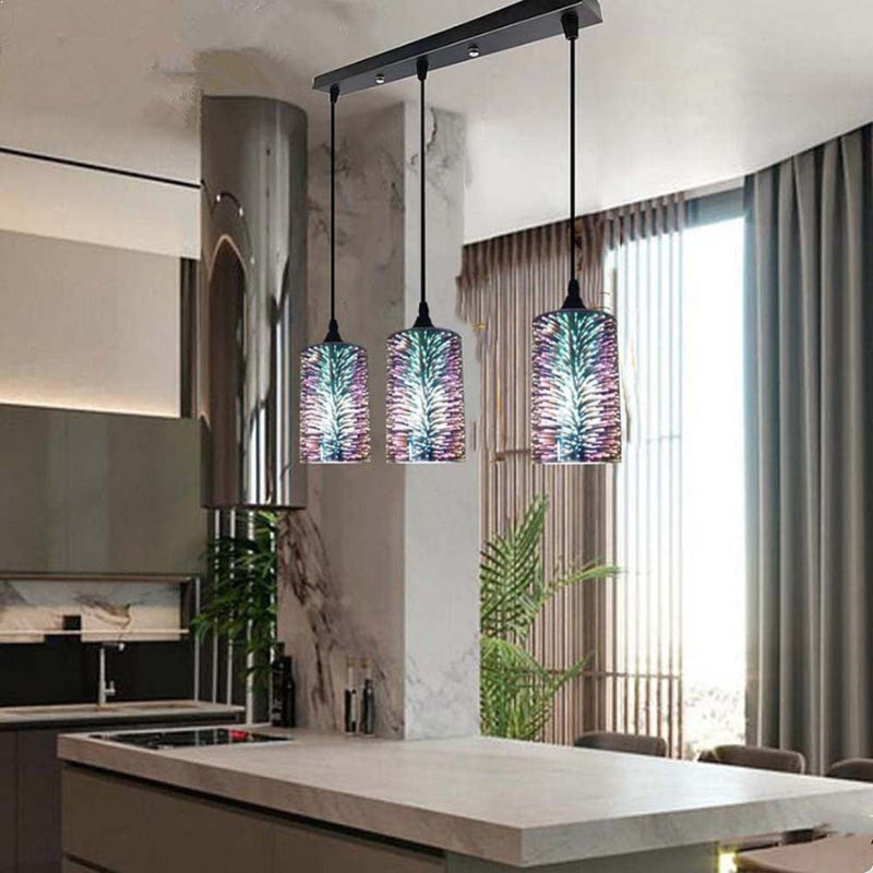 ColorGlow – Cylindrisk Pendellampe med Tekstureret Glas og Justerbar Ledning