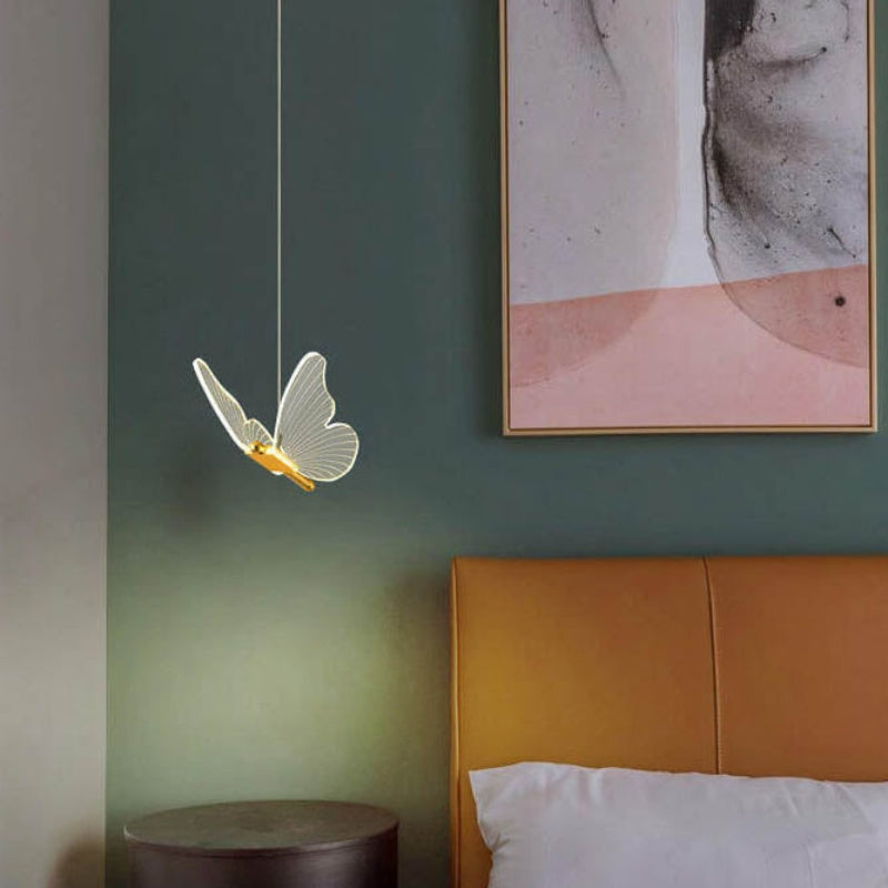 LumaWing – Minimalistisk Akryl Sommerfugl LED Pendellampe