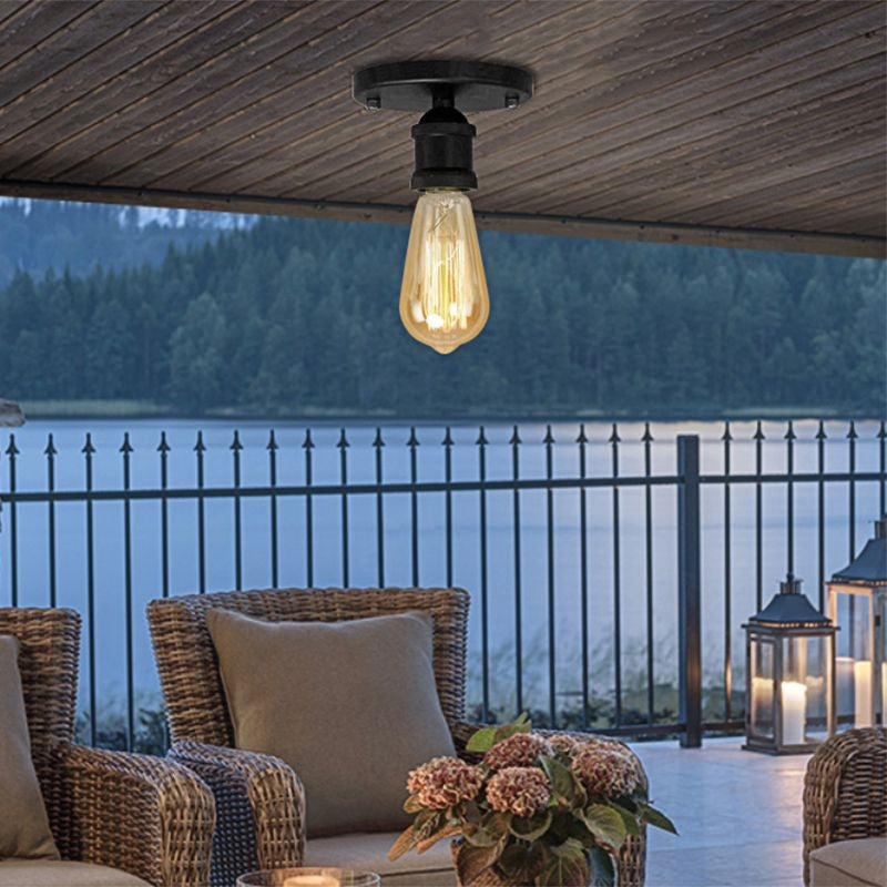 LumoVita – Retro oval halvskylning Loftslampe til Indendørs Brug