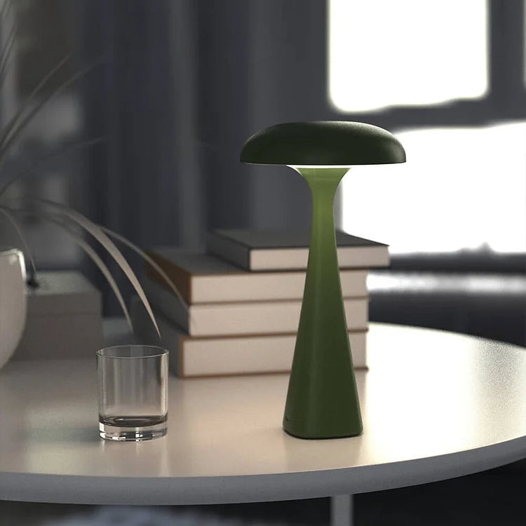 MushroomGlow - Elegant stilfuld LED bordlampe med belysning der kan tilpasses