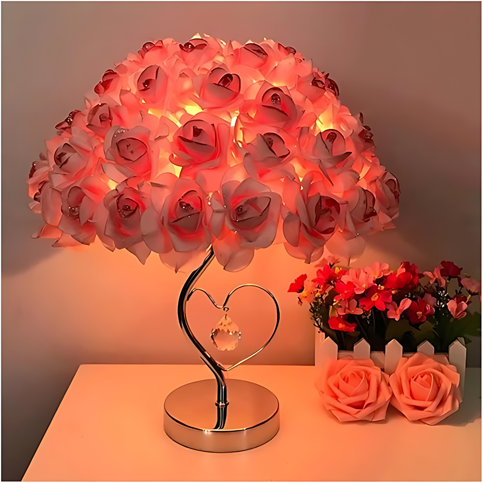 RoseGlow – Dekorativ lampe med elegant blomsterdesign og stilfuld base til ethvert rum