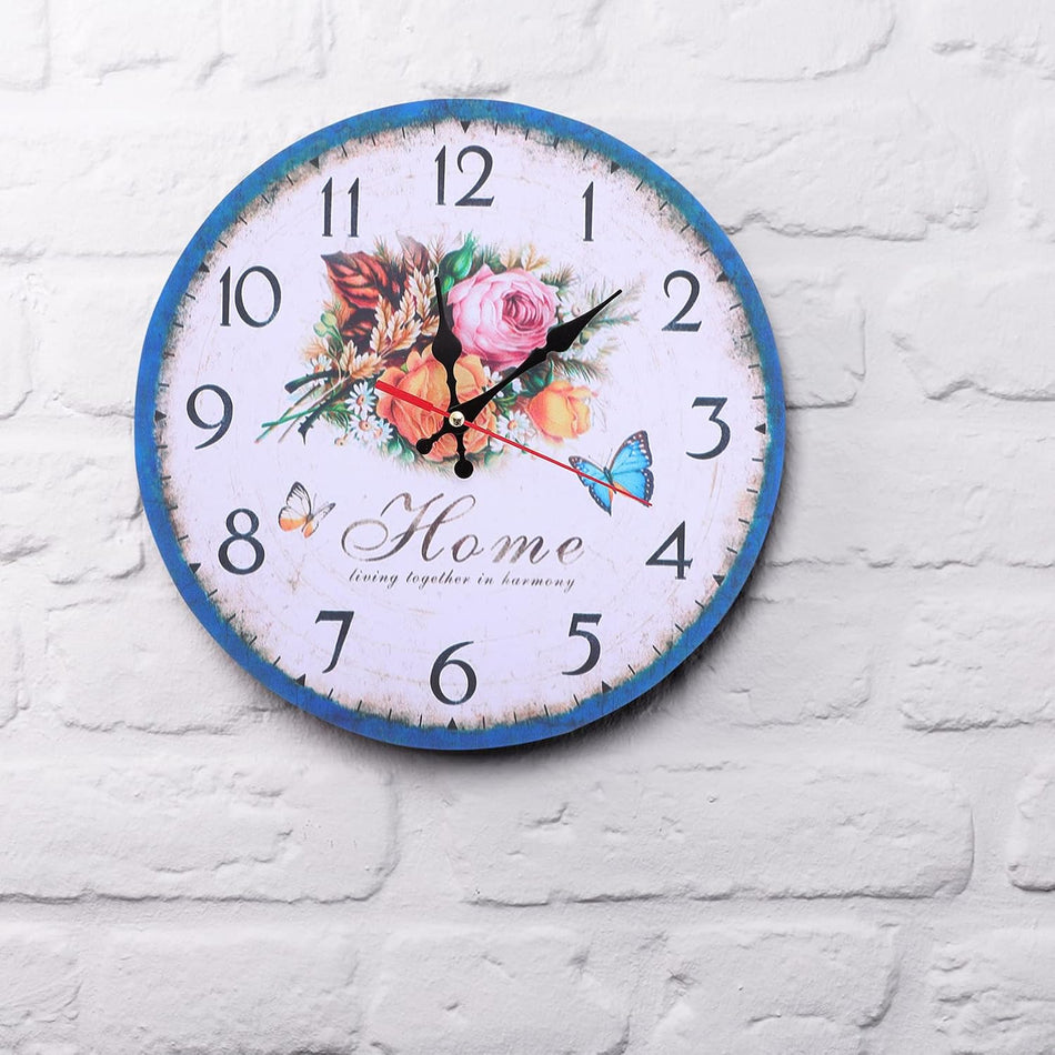 BloomWhirl – Dekorativt vægur med blomstermønstre og fredfyldt, stille tikken