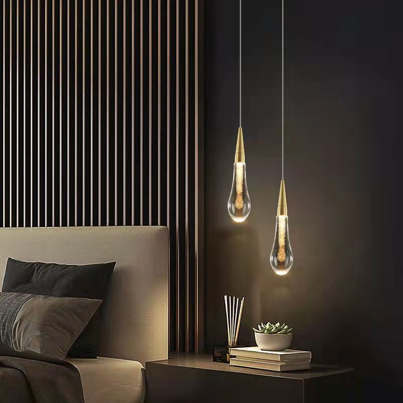 GoldLuxe - Elegant Glass Drop Pendel Light for Luksuriøs Atmosfære