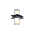 DualRay – Moderne cylindrisk sort metal- og glas udendørs væglampe