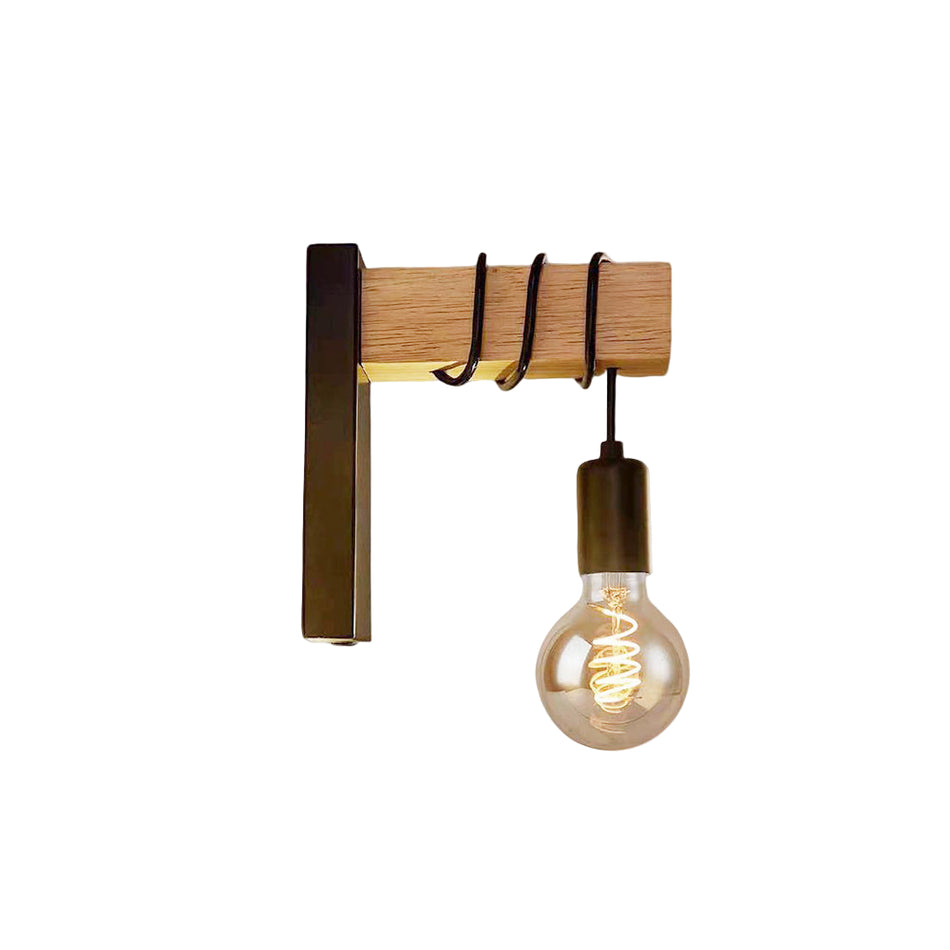 IronGlow – Industriel væglampe i sort metal med pære-design