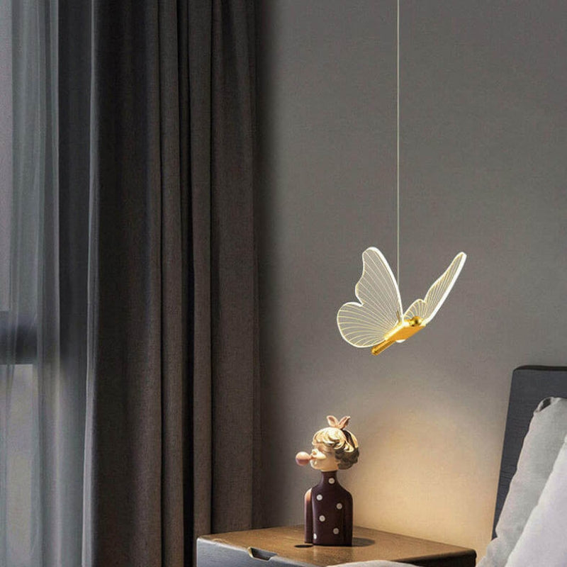 LumaWing – Minimalistisk Akryl Sommerfugl LED Pendellampe