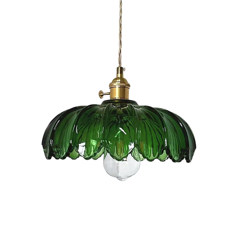 LumiLeaf – Skandinavisk pendel med lotusblad og cylindrisk glas