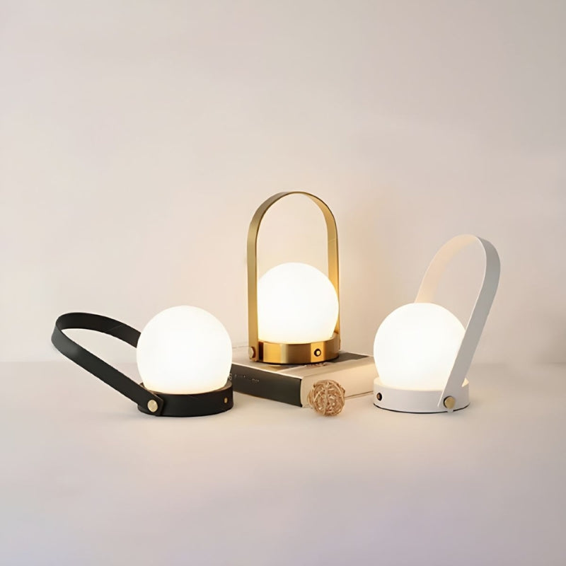 OryviaGlow – Moderne genopladelig LED bordlampe med klassisk globedesign