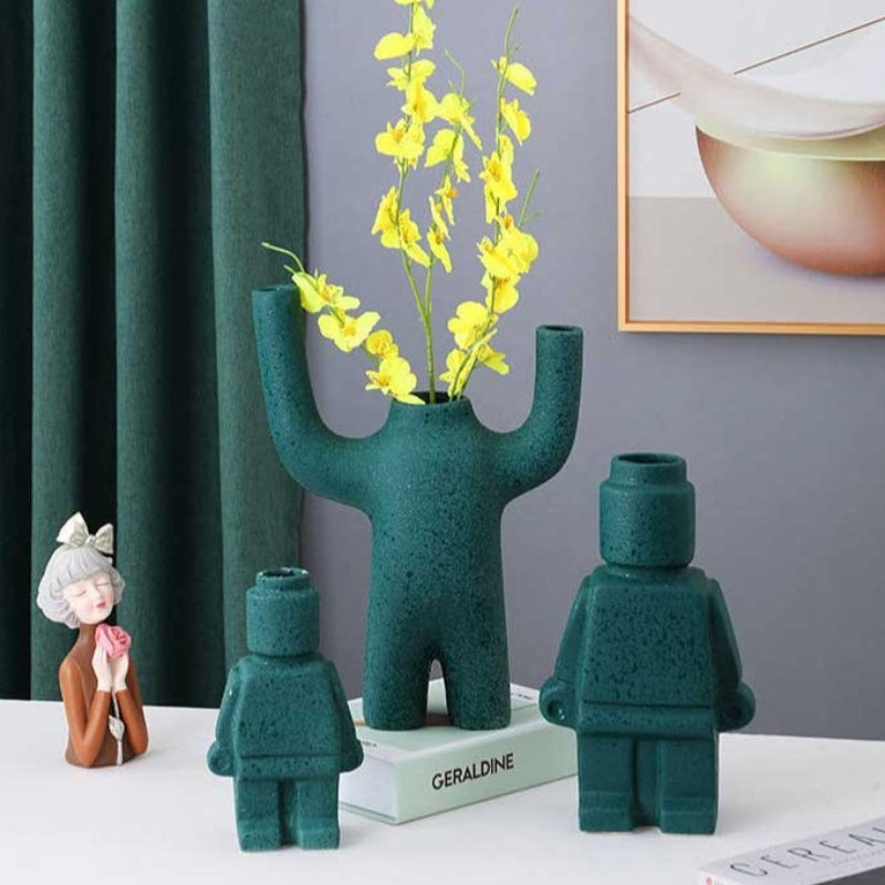 BrickBloom – Legende Resin Lego Kropsvase til Unik Hjemmeindretning