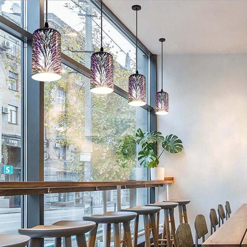 ColorGlow – Cylindrisk Pendellampe med Tekstureret Glas og Justerbar Ledning