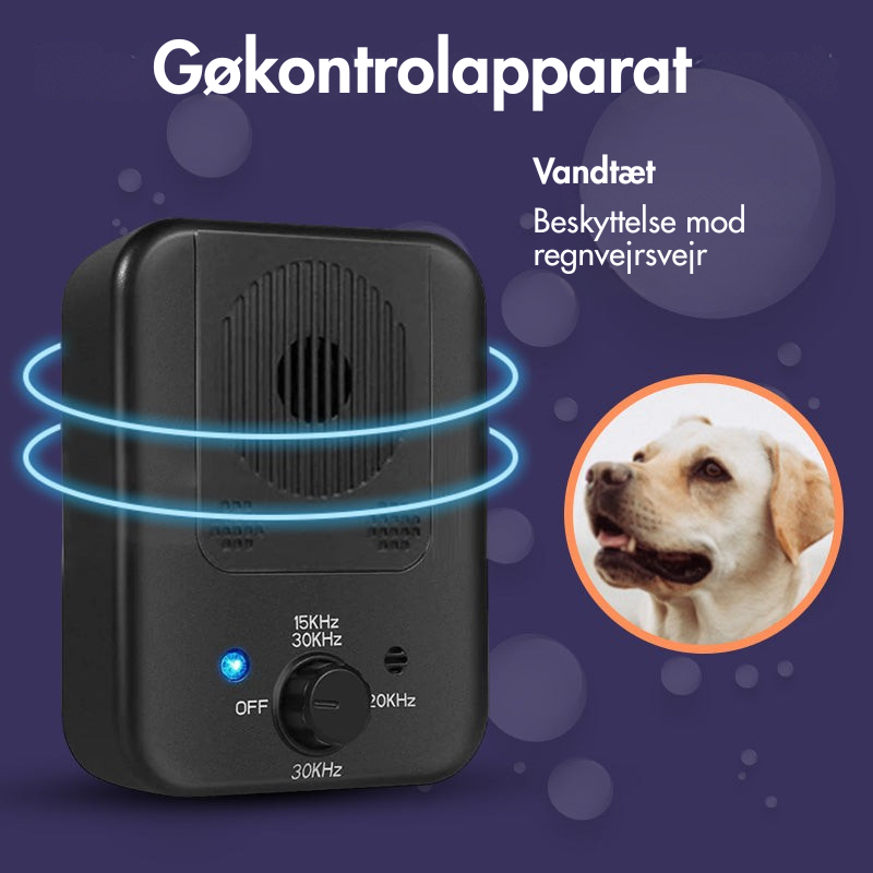 BarkGuard – Vejrbestandig anti bark enhed med justerbare ultralydsniveauer