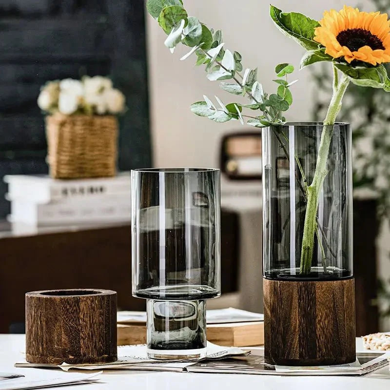 EcoForm – Hydroponisk vase i træ og glas med moderne hjemmedesign