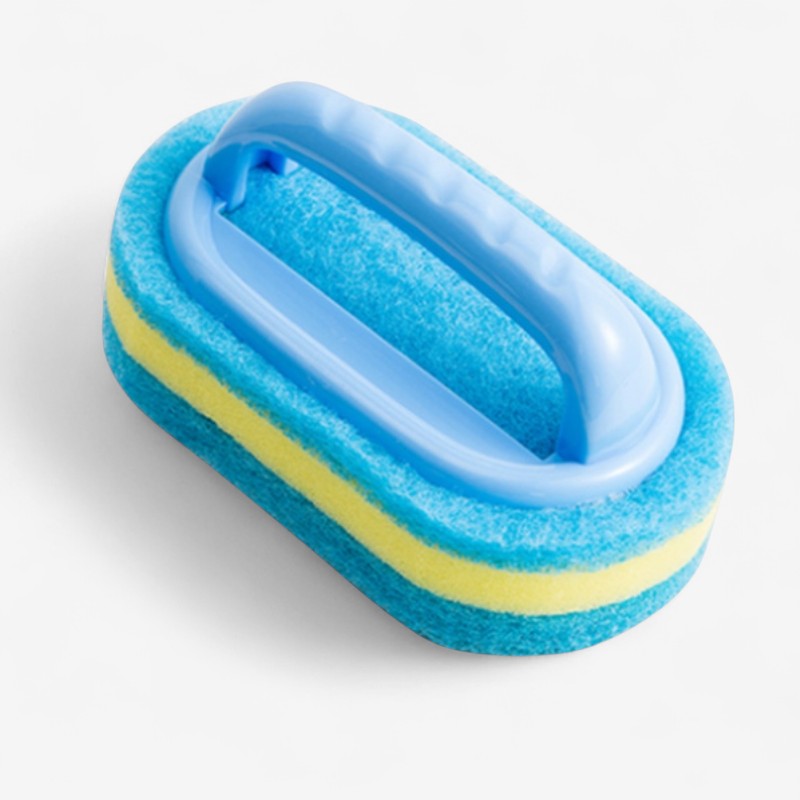 CleanEase – Håndtagsskrubbe med Tykt Rensesvamp