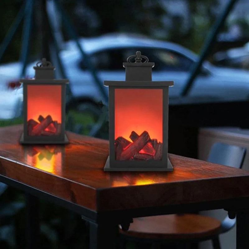 GlowHaven - Flameless Fire Lantern Lamp med realistisk flimrende LED