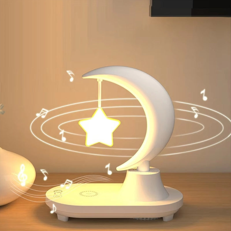 LunaGlow – Moderne Art Deco Bordlampe formet som Måne med LED