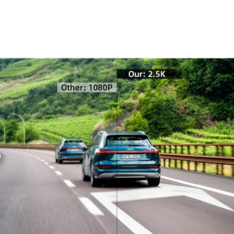 VisionRide – Smart spejlkamera med 4K-opløsning, bilspil, Android Auto og sikkerhedsadvarsler
