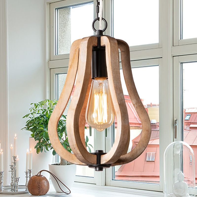 WoodGlow - Stilfuld loftslampe med geometrisk design for tidløs appel