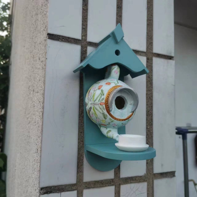 TeapotNest – Dekorativ fuglehus til haven med blomsterdesign