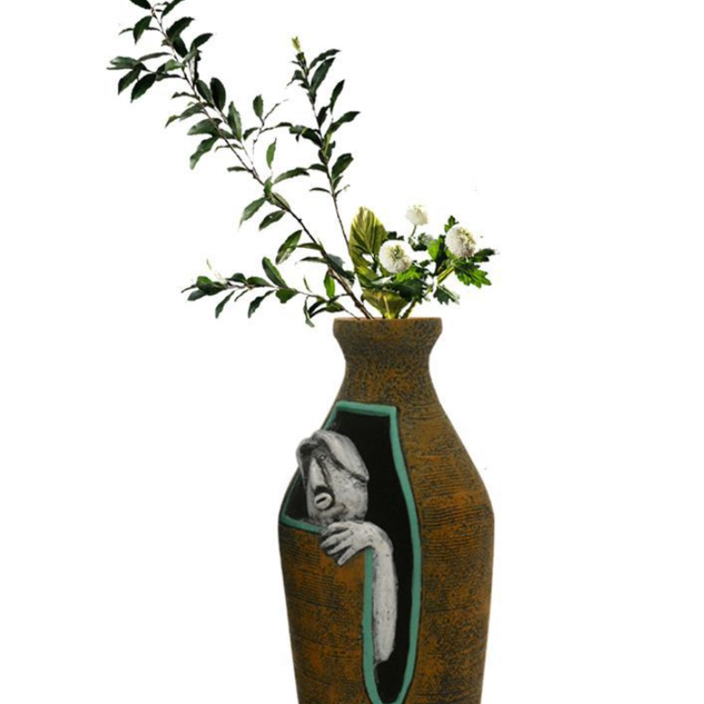 TogaVase - Dristig 3D-skulptureret ansigtsvase til enestående boligstyling