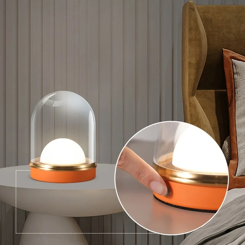 GlowLite - Minimalistisk trådløs bordlampe med berøringssensor og tre lystilstande