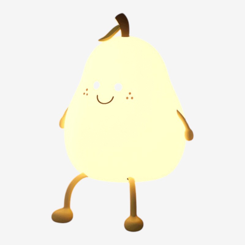 PearGlow - LED-lys med Pære-formet Tegneseriedesign til Indendørs Brug