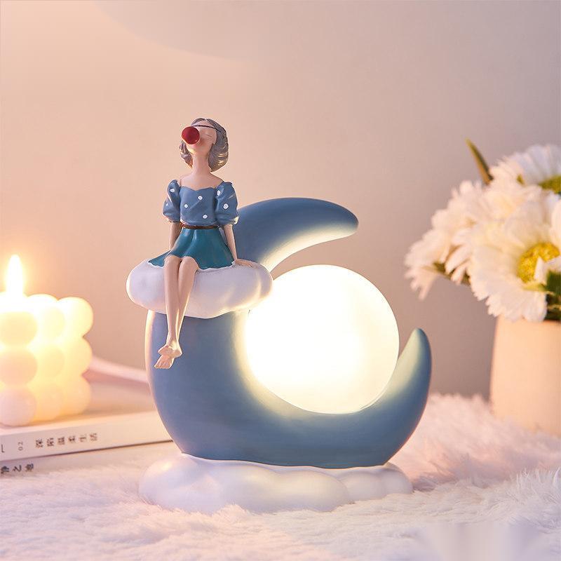 DreamGlow - Bubble Girl Natlampe med blød glød og drømmende design