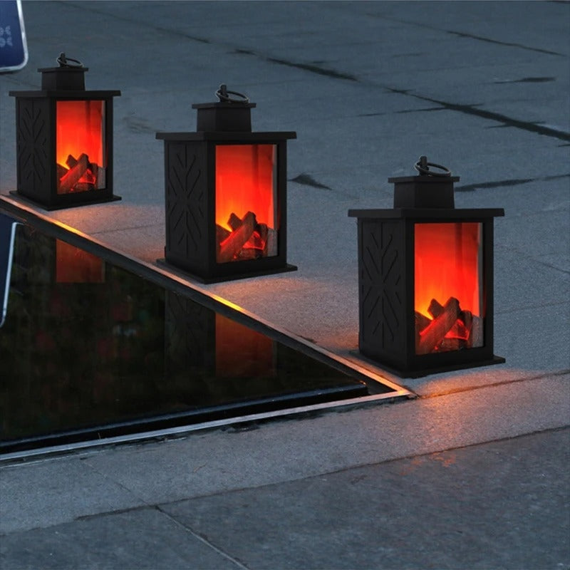 GlowHaven - Flameless Fire Lantern Lamp med realistisk flimrende LED