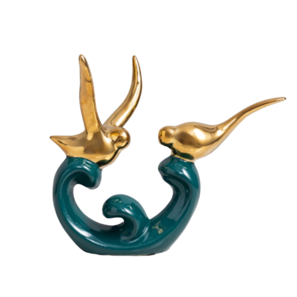 CharmiNest - Elegant Lovebird figurpar til tidløs og charmerende boligindretning