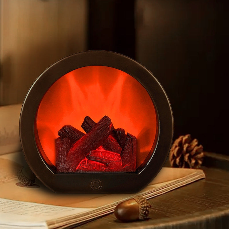 FlameGlow – Moderne LED Bordlampe med Simuleret Flamme