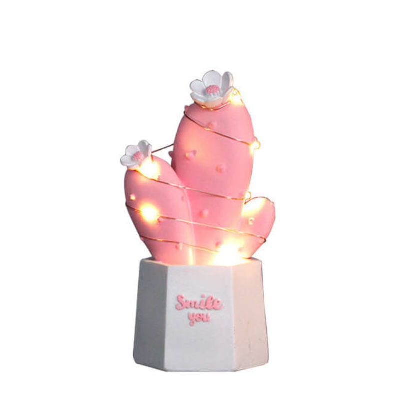 GlowCactus – LED-natbordslampe i kaktusform af harpiks