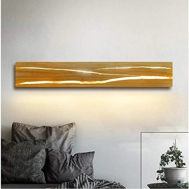 WoodenGlow – Elegante LED væglampe med slankt design og blød glød til hyggelig hjemmebelysning