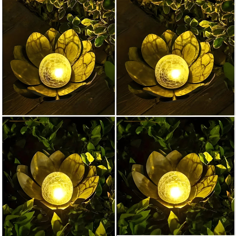 GlowPetal - Solcelledrevet lotusblomst havelampe med blødt omgivende lys