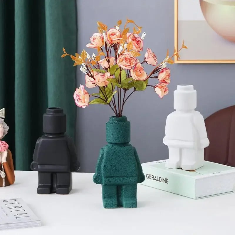 BloomMate - Finurlig Lego kropsvase til personlig indretning | 1+1 Gratis