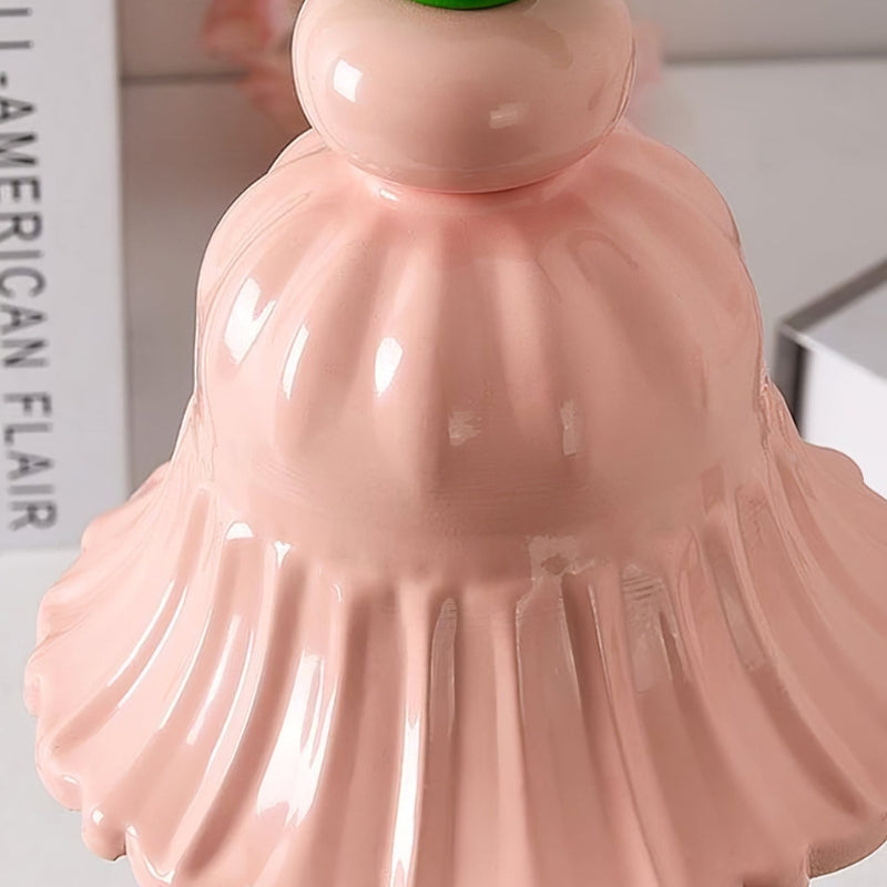FloraGlow – Blomsterinspireret glasbordlampe med klokkeformet skærm