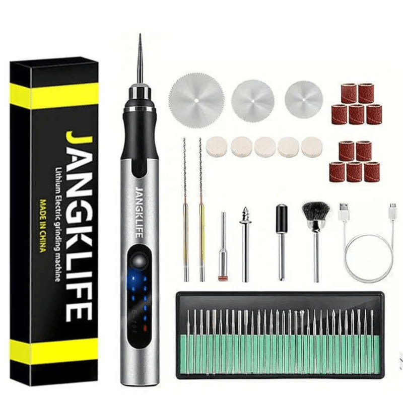 EngravePro – Præcisions elektrisk graveringsværktøjssæt med flere vedhæftede filer til gør-det-selv-projekter