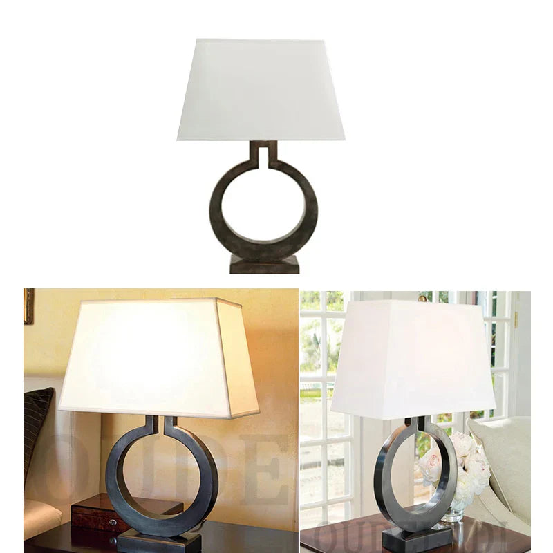 LuxeAura – Moderne bordlampe med elegant ramme og blød stofskærm