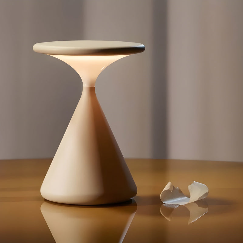 CalmGlow – Berøringsfølsom rund bordlampe med bærbart trådløst design