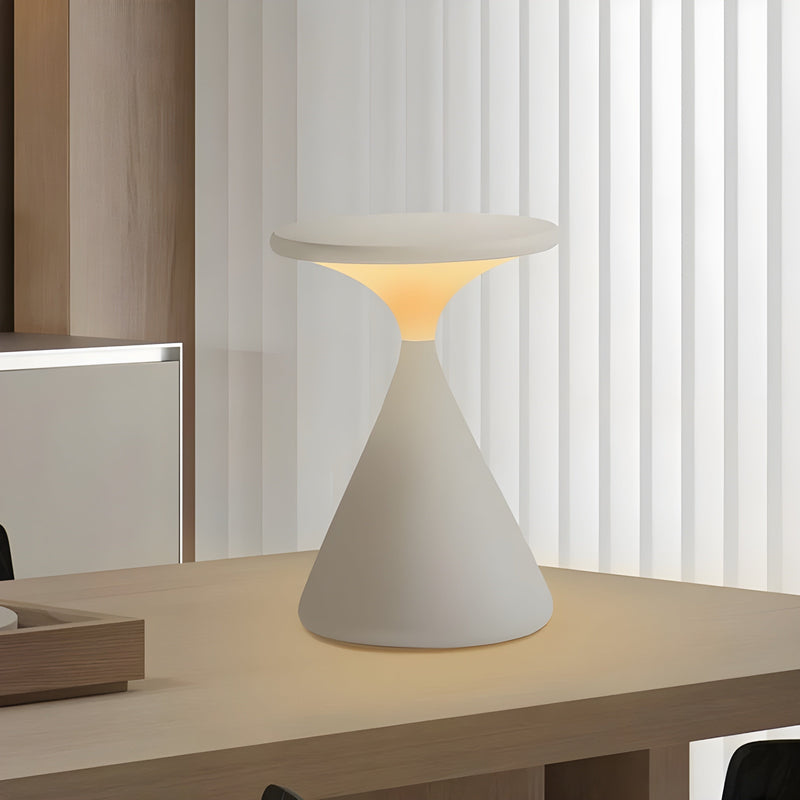 CalmGlow – Berøringsfølsom rund bordlampe med bærbart trådløst design