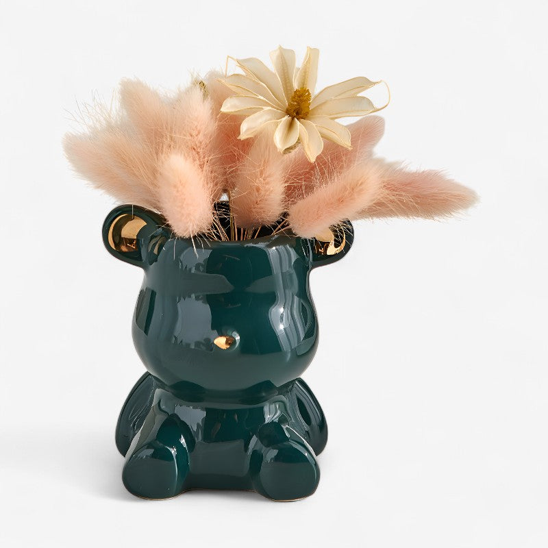 HoldEase – Dekorativ Vase med Bjørne-Design