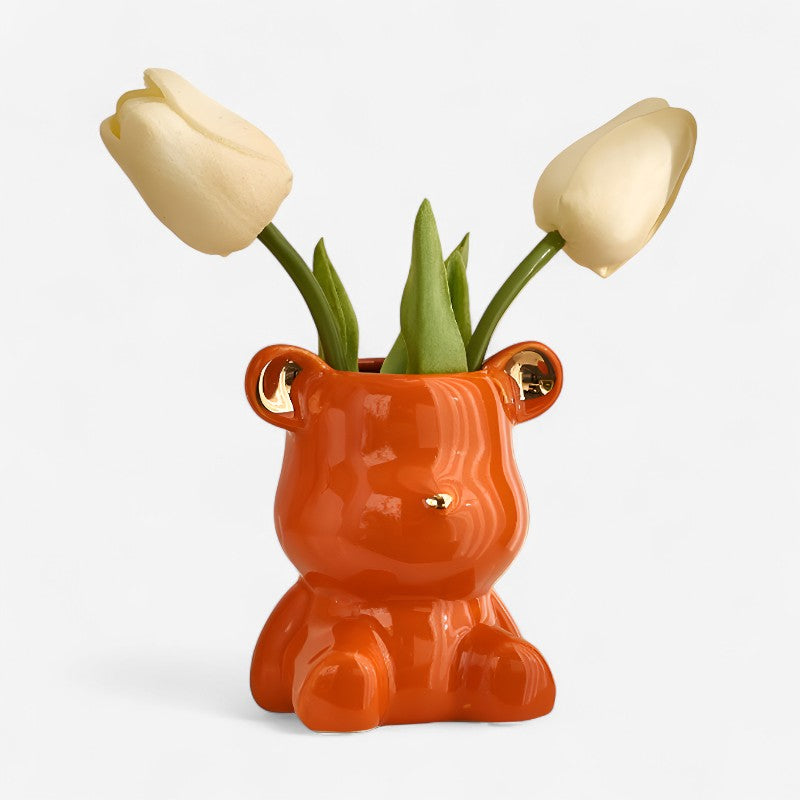HoldEase – Dekorativ Vase med Bjørne-Design