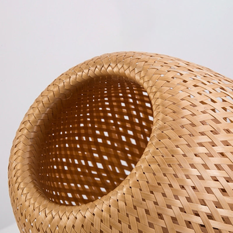 BambooAura – Oval Bambus og Jern Væglampe